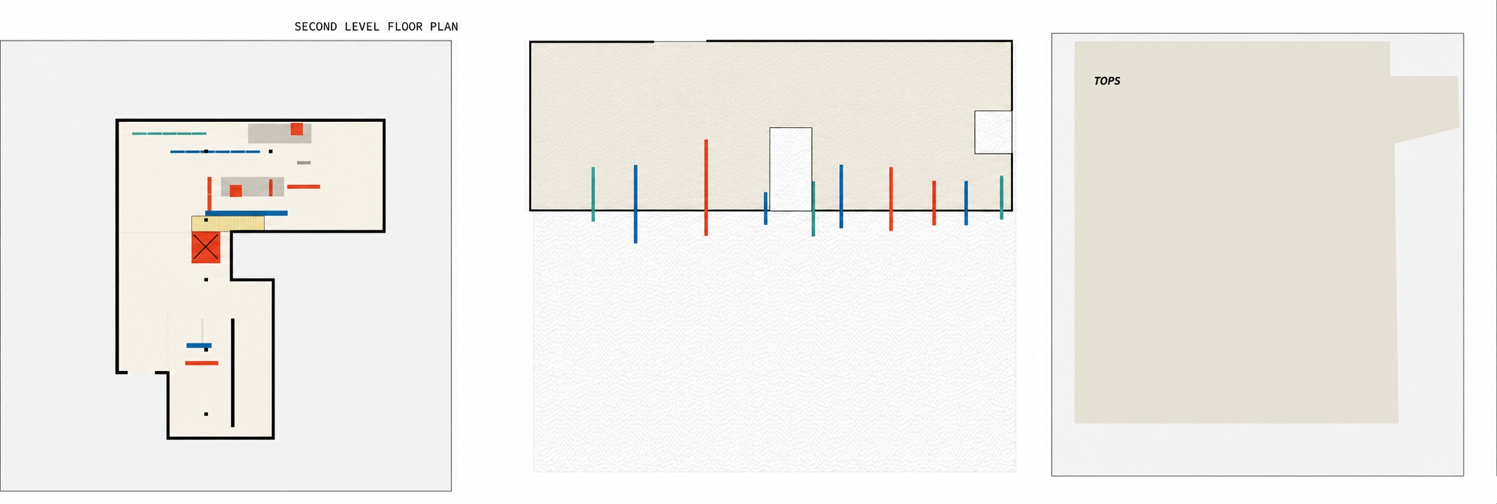 Second-level plan and roof studies