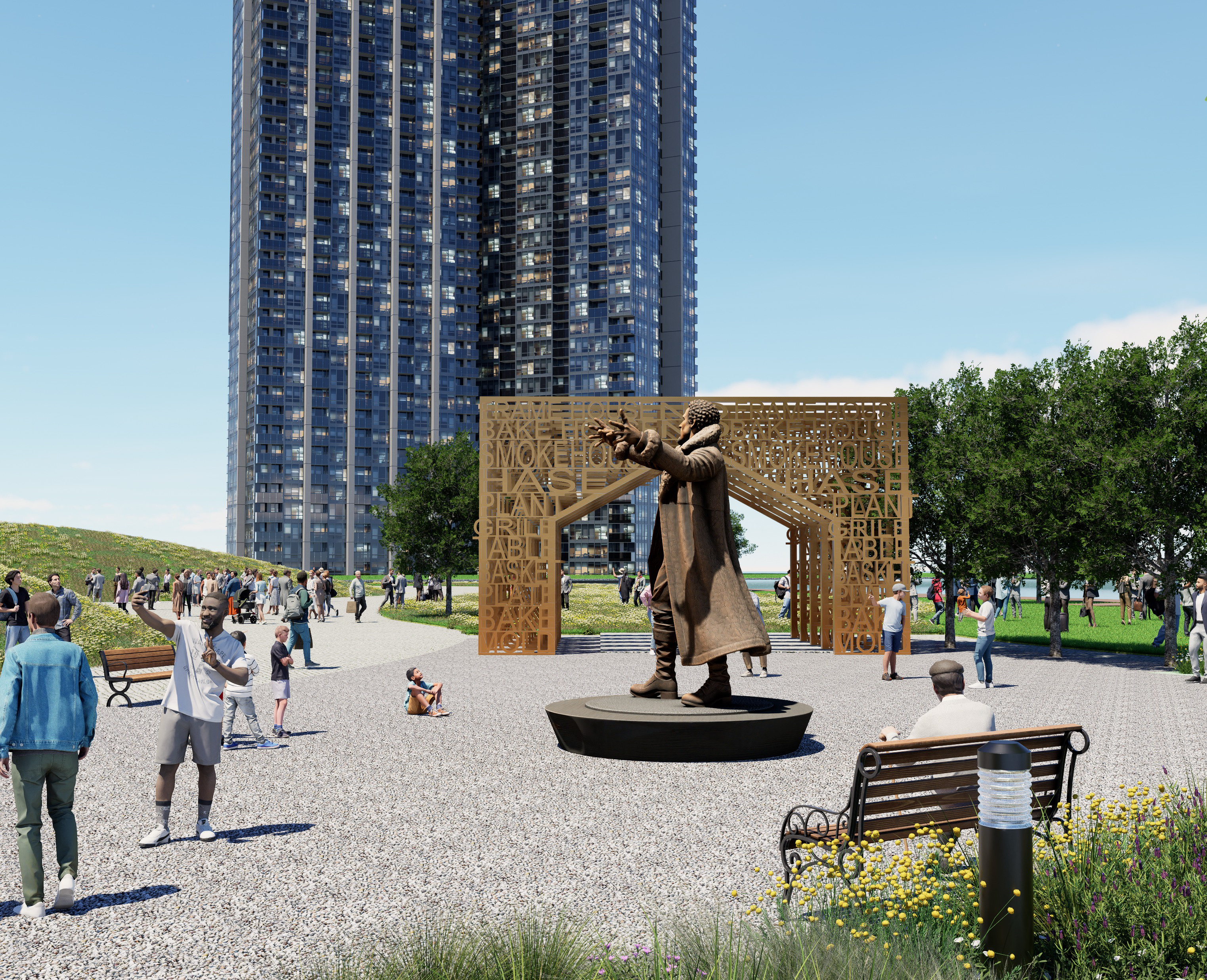 DuSable proposal — Looking north toward the park pavilion