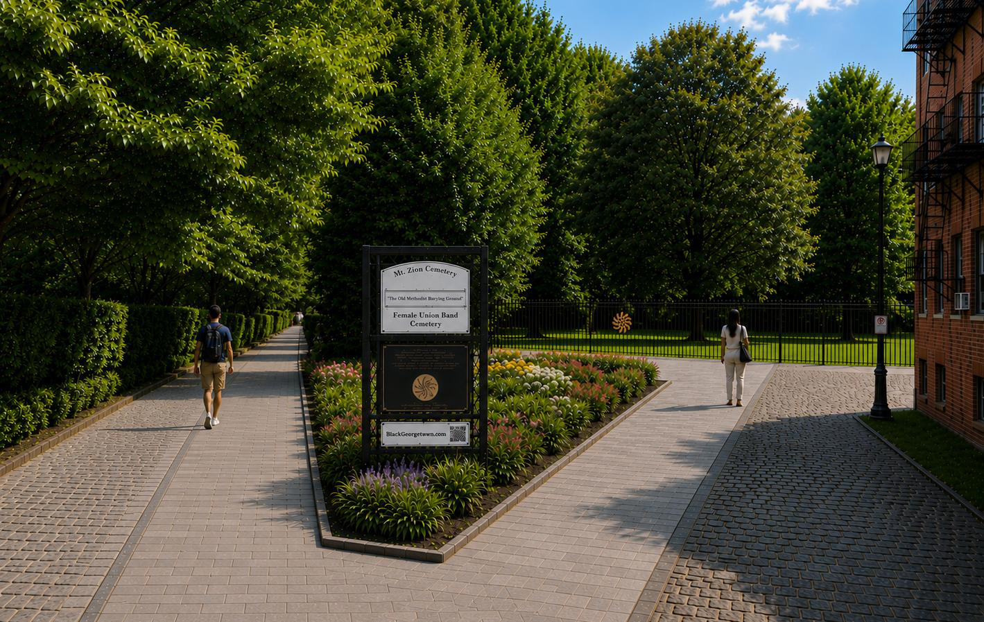 Mount Zion–Female Union Band Society Historic Memorial Park — Site entry signage