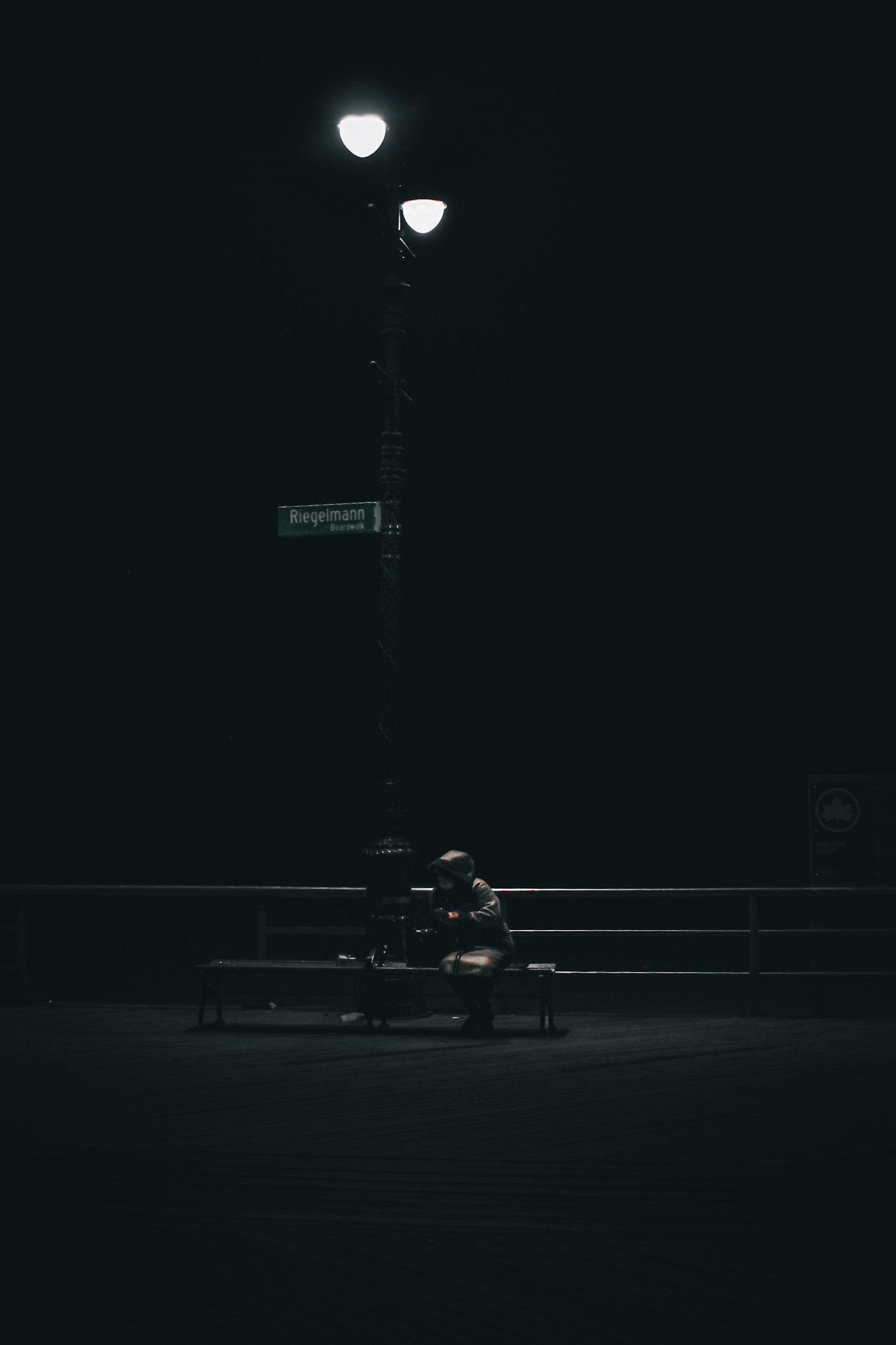 Under the boardwalk lights — photograph by Tony Powers