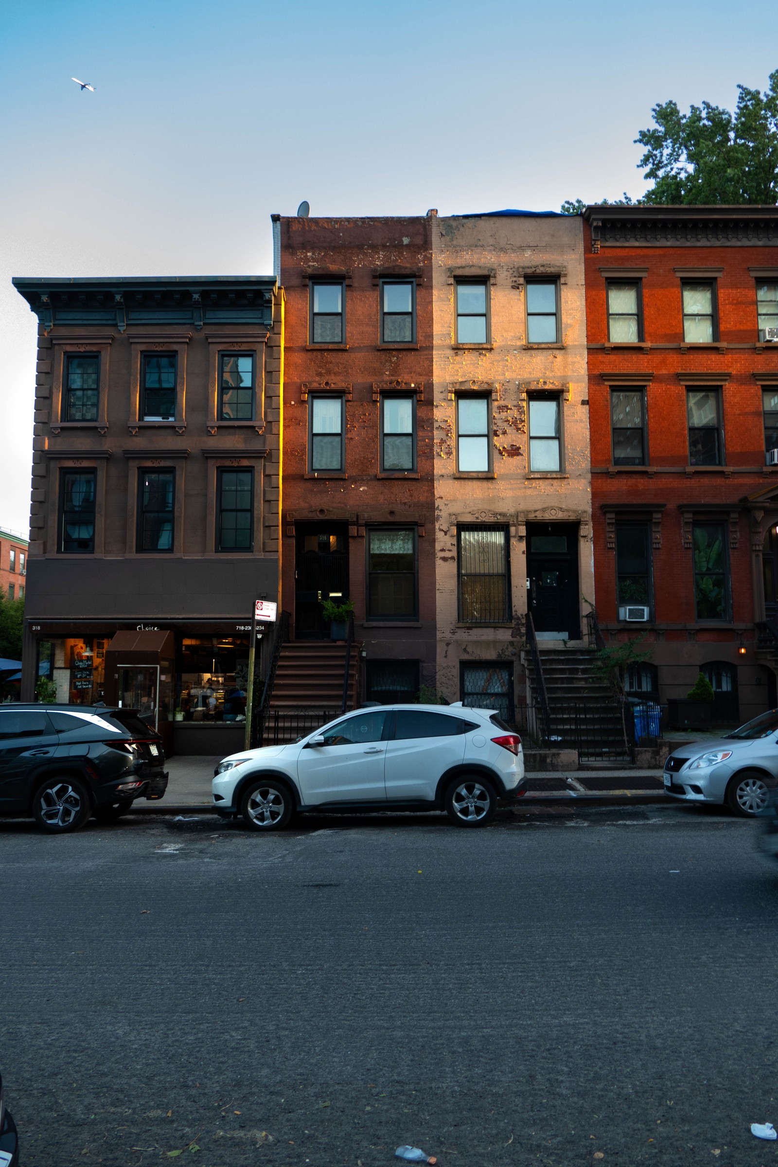 Row houses in afternoon light — photograph by Tony Powers