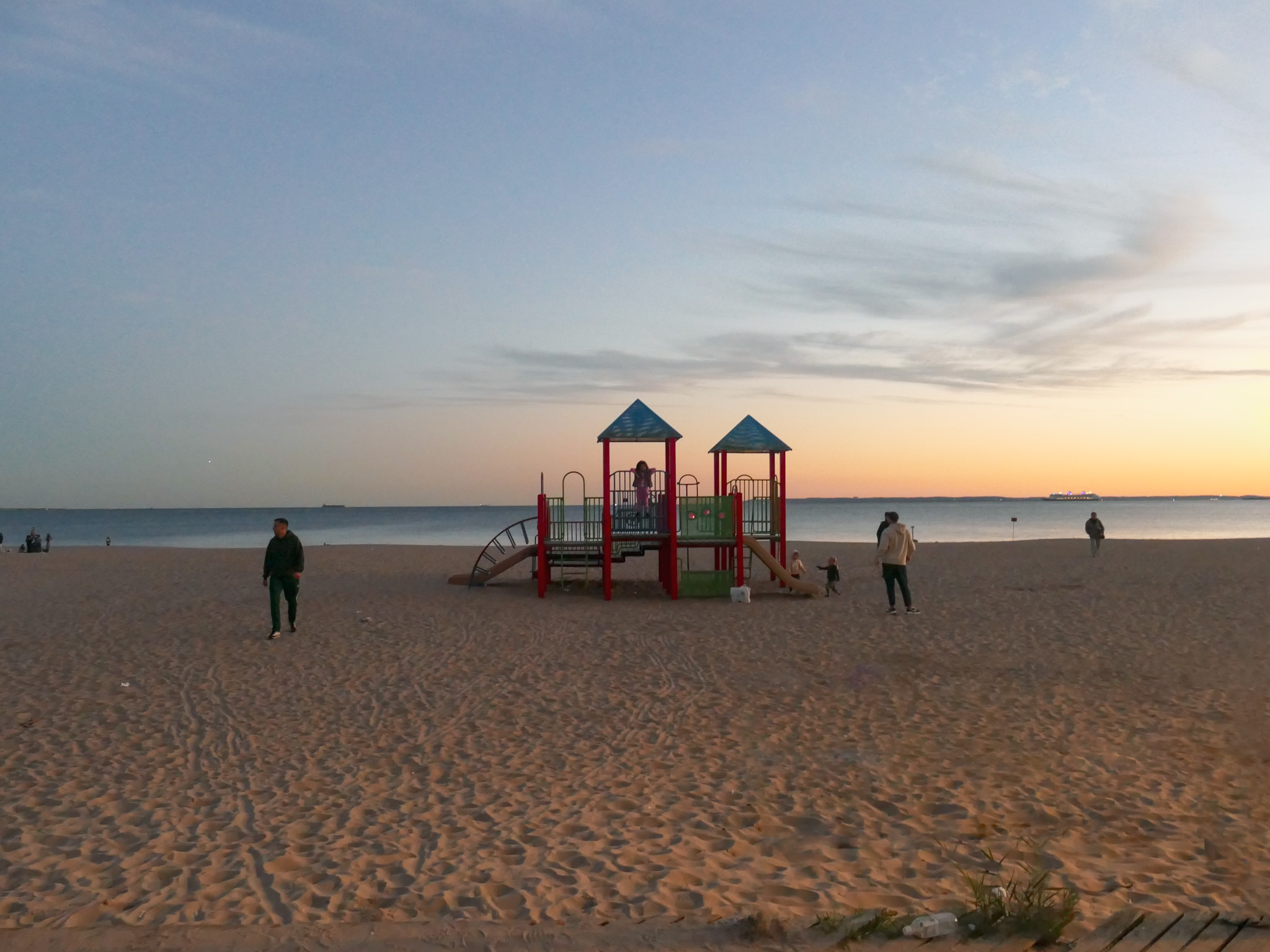 Beach playground at dusk — photograph by Tony Powers