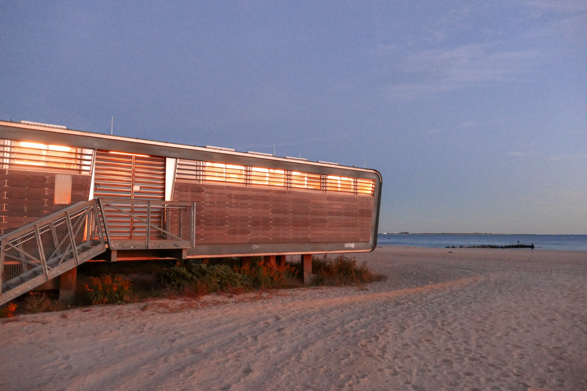 Warm light along the beach — photograph by Tony Powers