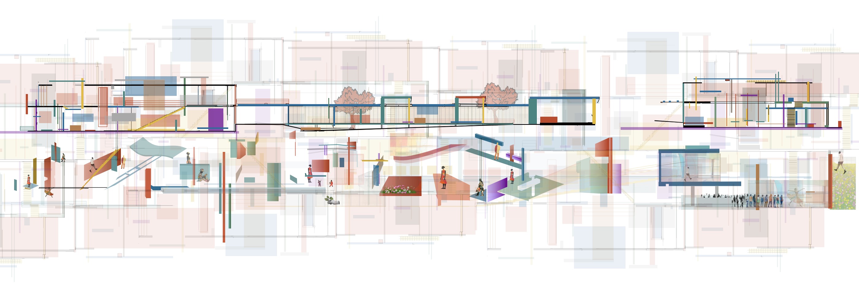 Layered spaces — longitudinal section
